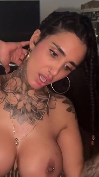 Tattooed MILF Drains Her Sister's Friend Tobi Dry