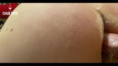 Chub toys: Gran consolador deslizándose por mi culo gordo