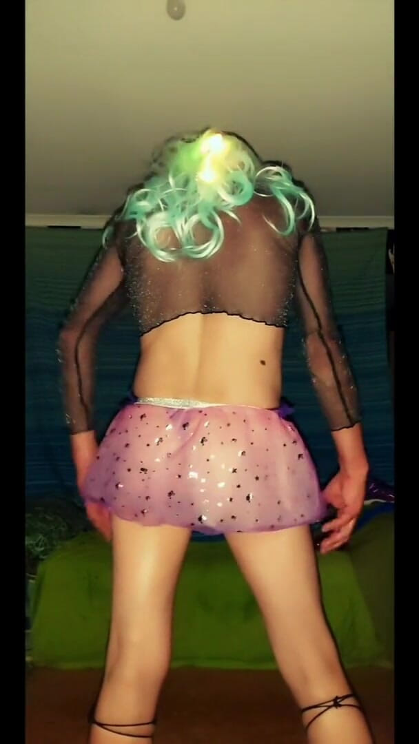 Lizzaali: Scene 1 of tutu oiled up and purple pantys