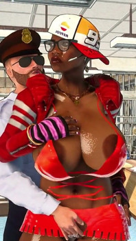 Perverted Cop and Ebony Big Breast Boubble Butt Girl