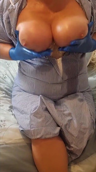 Naughty Nurse Julie - Oiled Tits & Bare Pussy Tease - 002-v-v-4-nurse-boobs