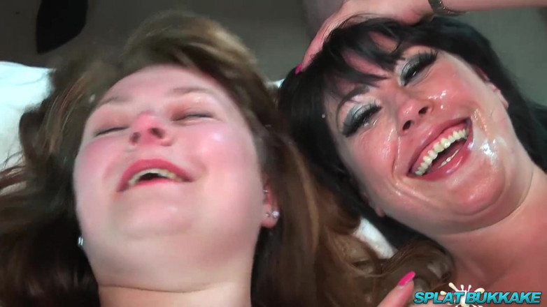 100% Amateur Gangbang and Bukkake from the UK!: Жадных девушек трахают в гэнгбэнге, трахают и кончают