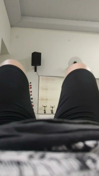 White Girl Training in Leggings Marking Her Pussy