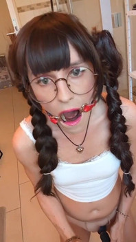 Useless Sissy Cock Tied to Pussy! Piss and Cum Like a Girl!