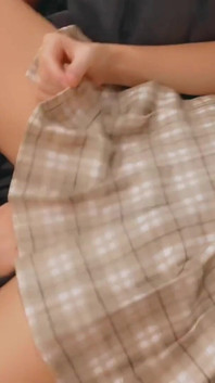 Finger in Petite Pussy Under Skirt