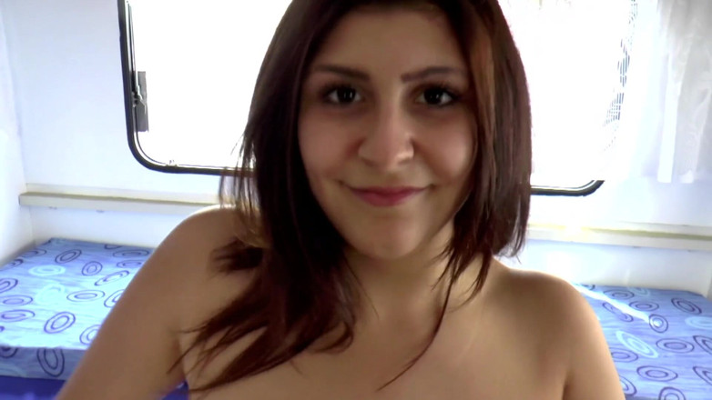 Pornstars fucking Japan Style: Lovely big boobs brunette sprayed on her breasts