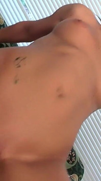 Tattooed Teen Plays with Her Tits and Cunt on the Sofa Before Getting Hammered by a Guy