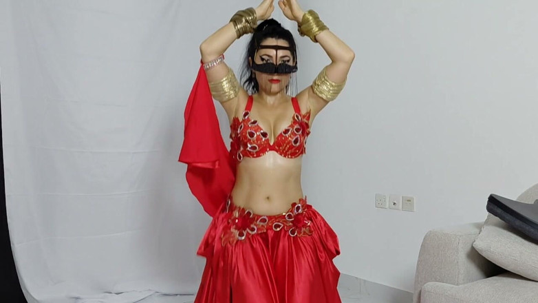Kitty Dancer: Veiled Oriental Beauty Strips to Naked Belly Dance &amp; Ass Shaking