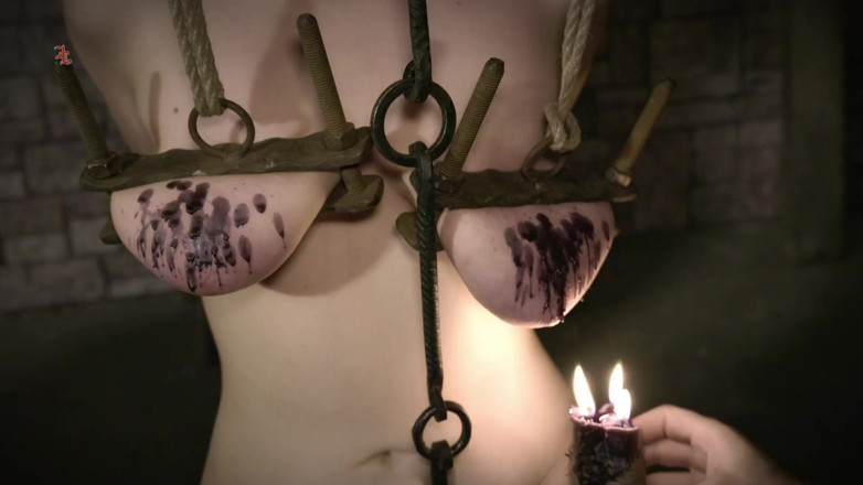 Inquisition and prison world: Tormented Whore - Judith Is Fixed on the Interrogation Chair with...