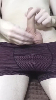 A Thin Guy Jerks off His Big Cock for a Long Time and Gently Massages His Juicy Balls