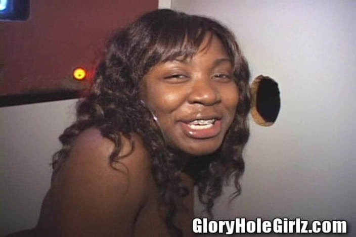 Glory Hole Girlz: Nice Boobs Braces Black Bitch Sucks Cocks Sperm Splattered Glory...
