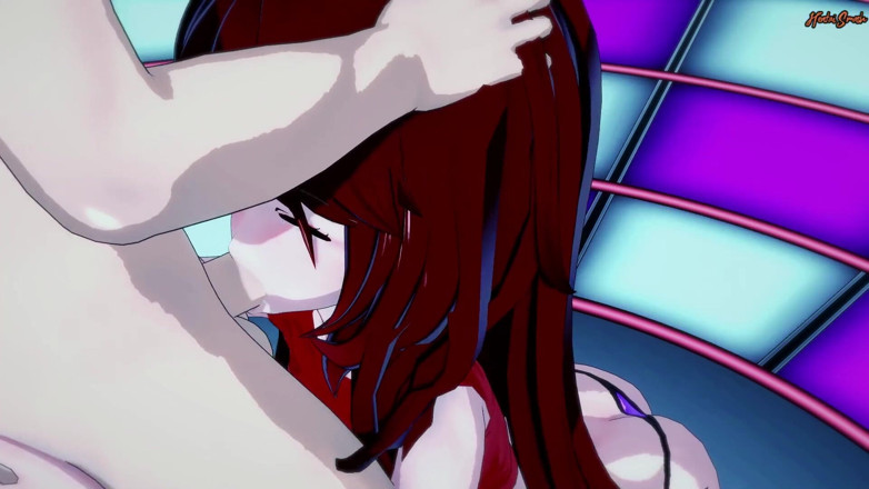 Hentai Smash: Kız arkadaş kalabalığın önünde yarak emiyor ve dölünü yutuyor. cuma gecesi...