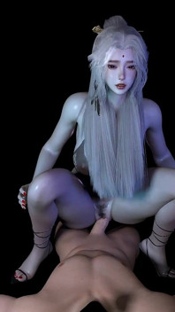 3D - puta cosplay fofa tem sua buceta peluda fodida com tanta força