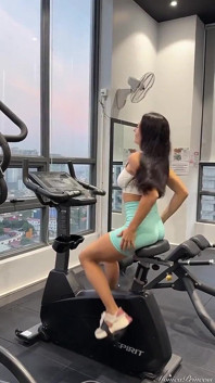 Brunette Big Ass Tease in Gym