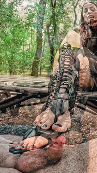 Submission in the Woods - Licking Gladiator Sandals