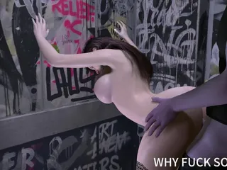 Why fuck so hard: 3D Big Boobs Asian MILF with Sexy Stockings and High...