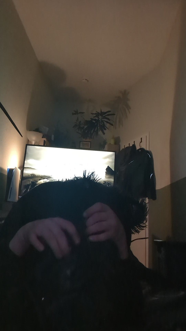 AJ_the_catgirl: Petsuit Wiht Hood Weile Vibed Selfbondage