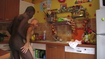 Jess Royan XXX: Gay fucked by ebony plumbeer in the kitchen