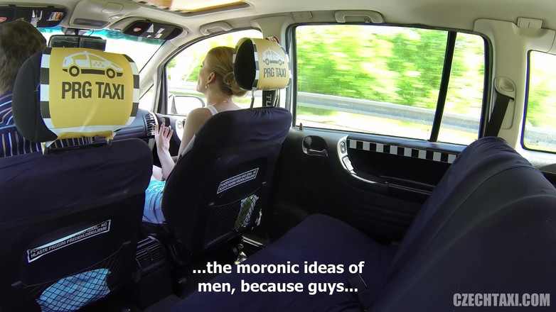 Czech Taxi: Blonda călărește o pulă