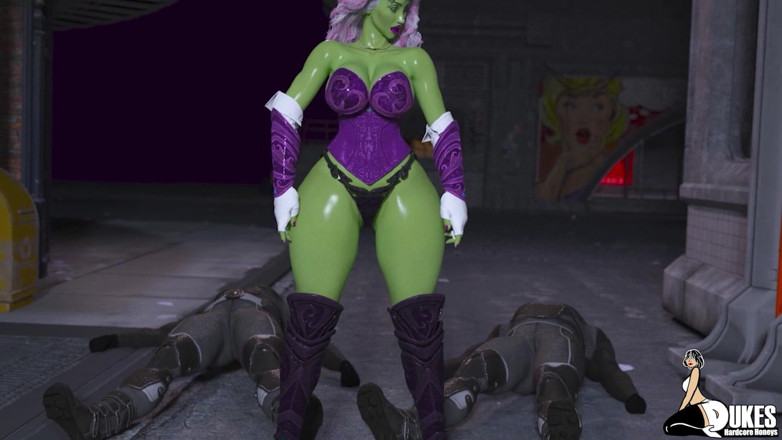 Dukes Hardcore Honeys: Le leader extraterrestre à gros cul rencontre son match de grosse...