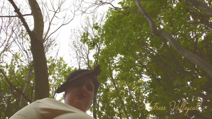 Mxtress Valleycat: Sanguine giantess walks you in the woods