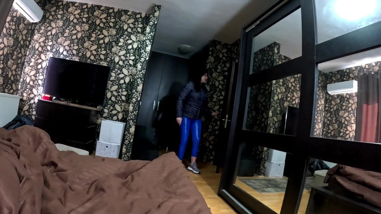 MILFy Calla: Blue Leather Cameltoe &amp; Downjacket Fetish Sloppy Oral, Spit Play &amp; Cum...