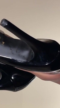 Dangling Black Heels Tease