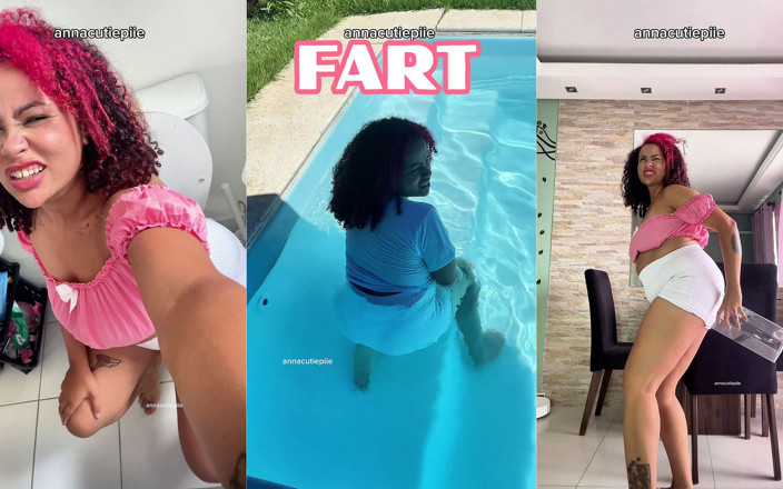 Cutiepiie Chubby: Tombul kız osuruk yüksek sesle aptal aptal yüz tepkileriyle yırtıyor
