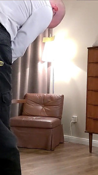 Tranny Chasted Housemaid! Tormented by Guy While Cleaning!!
