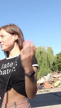 German Scout - Small Tits Fitness Model Mina K Seduce to Casting Fuck at Lost Place Berlin