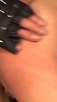 Bound Redhead MILF Takes Tail Plug From Leather Dom