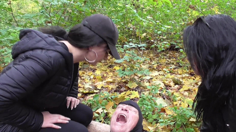 Femdom Austria: Spitting session in the forest