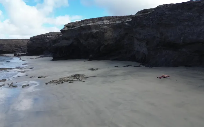 Emma Voyeur: Sensual Nude Beach Goddess Captured by Drone - Ultimate Aerial Beauty