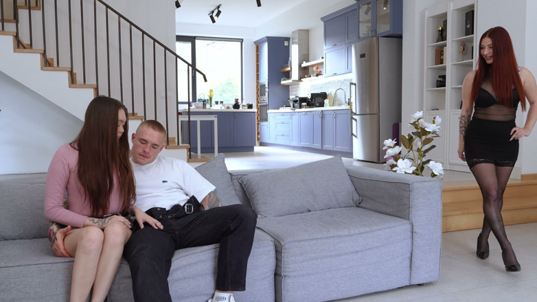 LoveHomePorn: Stepmom in Black Lingerie Takes Him and I Watch