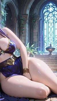 Fantasy Castle Purple Elf Bogini Obciąganie Footjob do Piesek Massive Creamy Cum Wykończenie