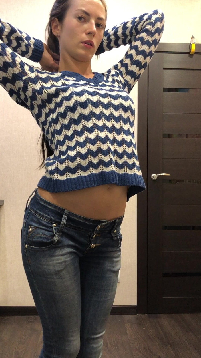 Princess Monica: Stretch Test Belly Showing in 3 Sweaters