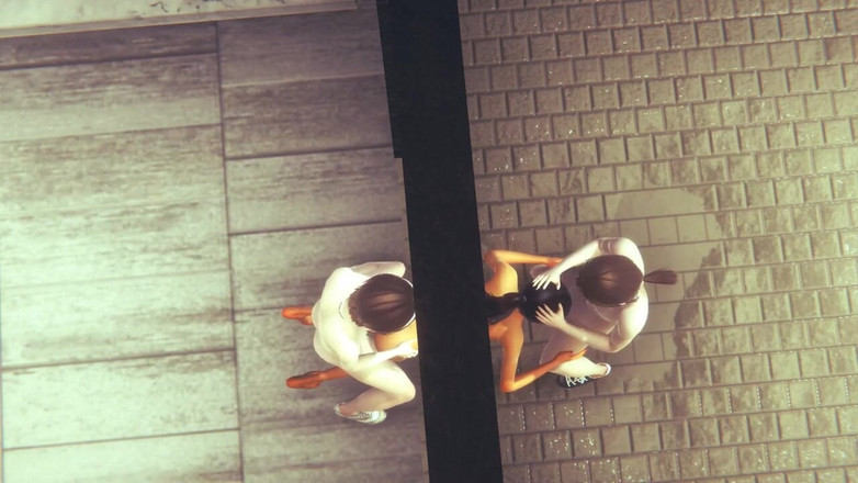 Yaoitube: Yaoi Femboy - дрочка Simon и сексуальный секс в тройничке с твинком