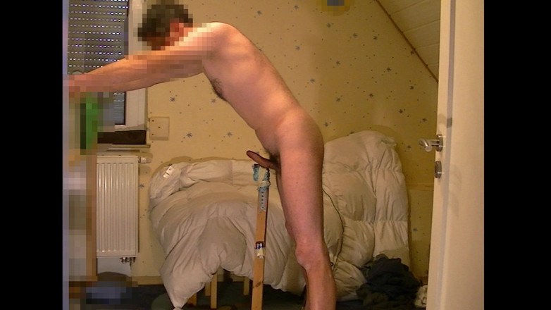 Mark Hannes: Мастурбация вибратором в домашнем стенде с искусственная вибратором