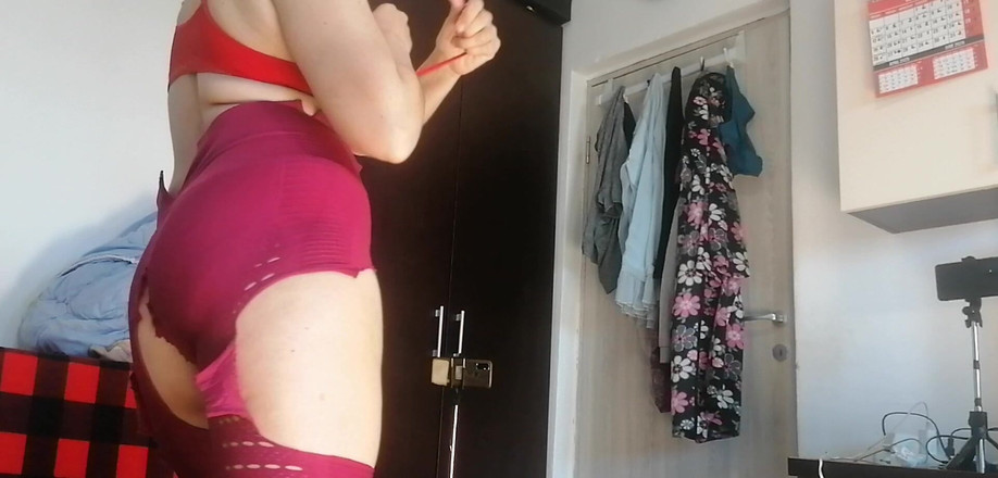 Amateur_MS: Sexy Latina Having Fun Trying on Clothes and Cutting Them