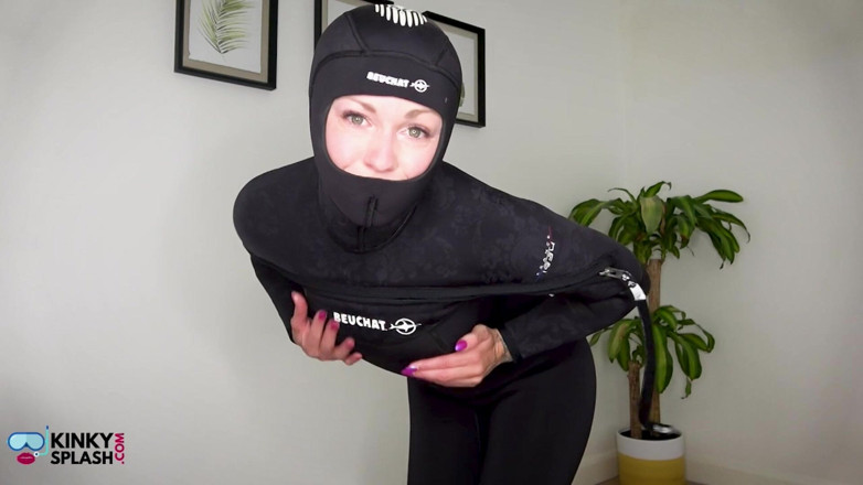 UKCuteGirl Lucy Lauren: 8mm arktis Beuchat wetsuit verschwitzt kampf
