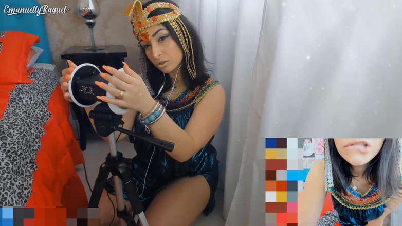 Emanuelly Raquel: Cleopatra Cosplay Asmr Intense Ear Licking and Sex Machine Pussy...