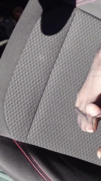 Feet of Nylonjunge in Pantyhose in Car