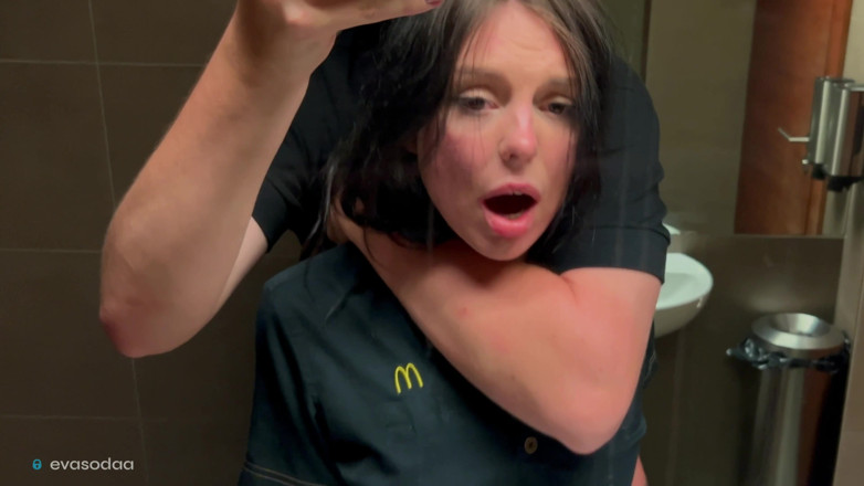 Eva Soda: Risky Sex in a Restroom, Fucked a Mcdonald's Employee Over...