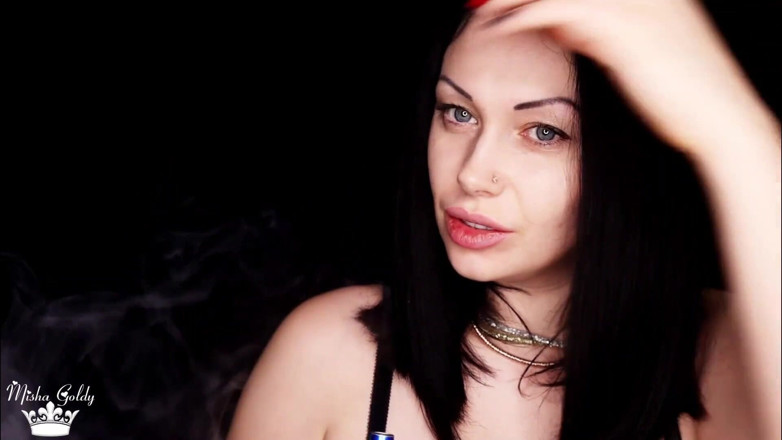 Goddess Misha Goldy: Smoking compilation &amp; lipstick &amp; lip fetish!
