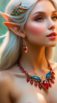 Piękna duża piersi naga elf loszka z amerykańskim Mayapple