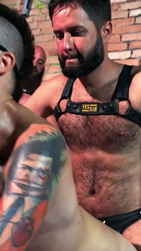 Blindfolded Bottom Serving Anonymous Males