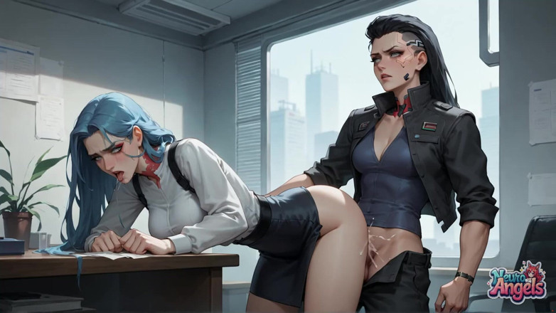 NeuroAngels: Neuro angels: dea dai capelli blu inzuppata nello squirting cremoso...
