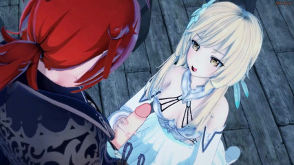 Hentai Smash: Diluc의 자지를 딥쓰롯하는 Lumine, 정액을 뱉어내는 - Genshin 임팩트 헨타이!