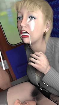 Voyage en train avec une blonde excitée