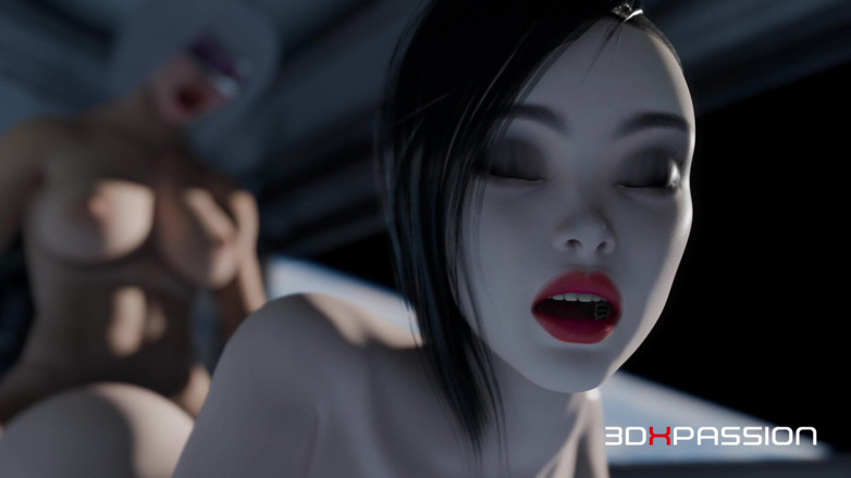 3dxpassion-transgender: Godaan Gravitasi Nol - Kaelen, Futanari, Bersenang-senang Dengan Gadis Brunette Di...